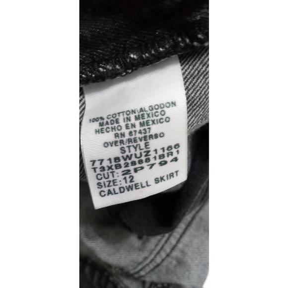 Vintage Ralph Lauren Denim Caldwell Skirt Sz 12 Black Y2K Grunge Preppy Retro - Picture 9 of 9